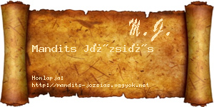 Mandits Józsiás névjegykártya